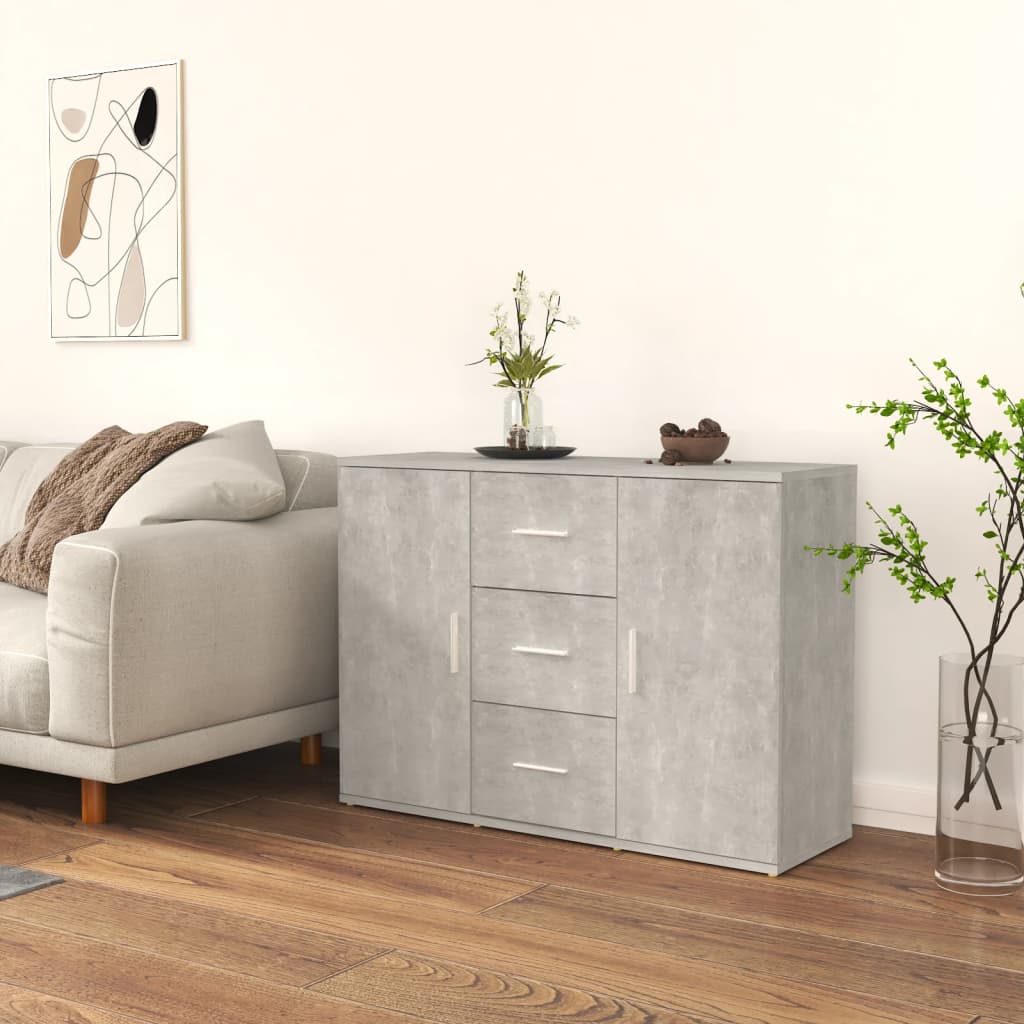 Skjenk betonggrå 91x29,5x65 cm konstruert tre