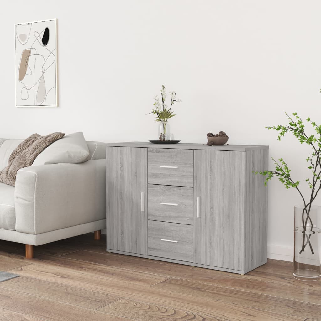 Skjenk grå sonoma 91x29,5x65 cm konstruert tre