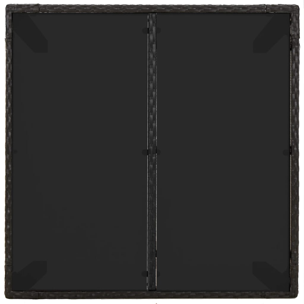 Hagebord med glassplate svart 90x90x75 cm polyrotting vidaXL