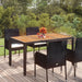 Hagebord med treplate svart 150x90x75 cm polyrotting