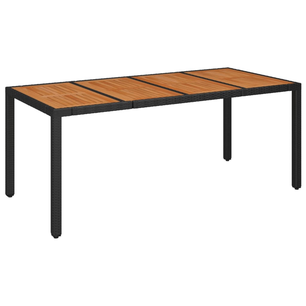 Hagebord med treplate svart 190x90x75 cm polyrotting