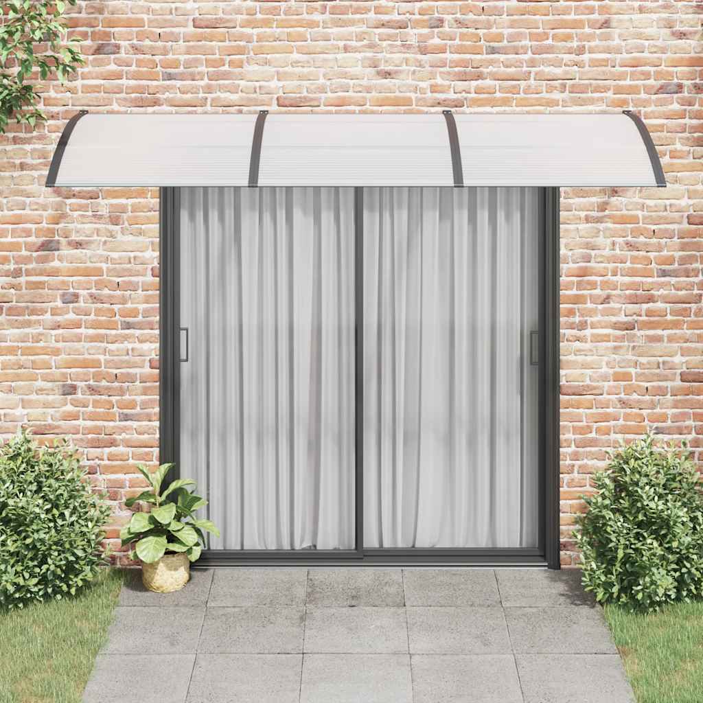 Skjermtak svart og gjennomsiktig 300x75 cm polykarbonat