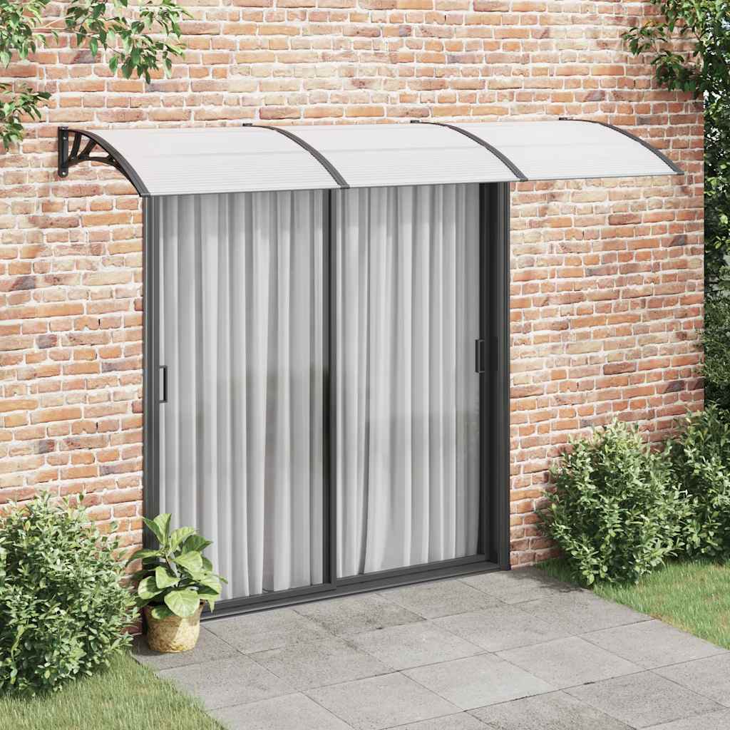Skjermtak svart og gjennomsiktig 300x75 cm polykarbonat