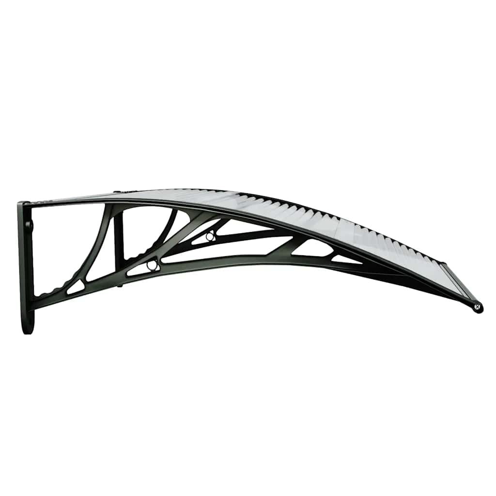 Skjermtak svart og gjennomsiktig 80x75 cm polykarbonat
