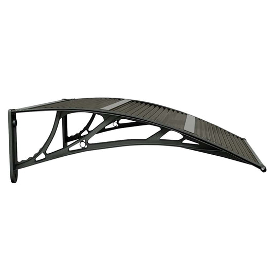 Dørmarkise svart 80x75 cm polykarbonat