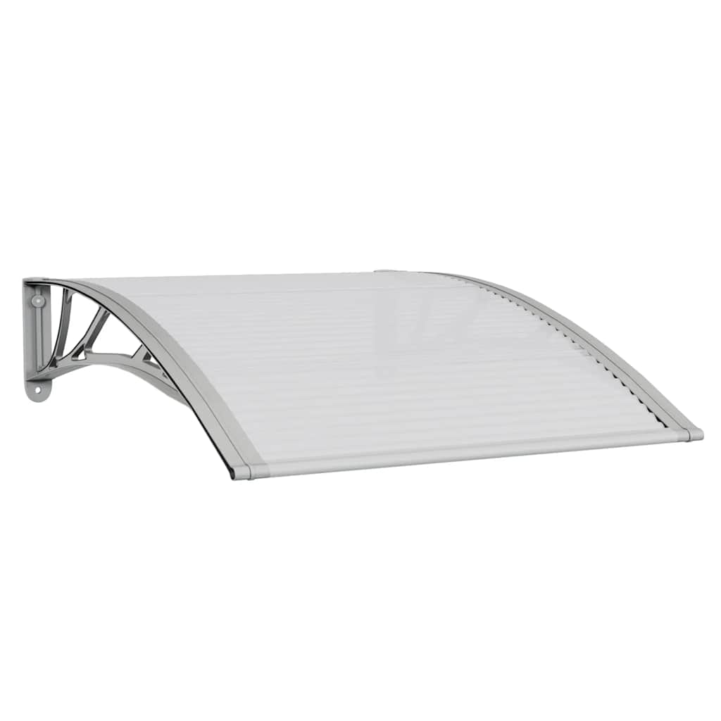 Dørmarkise grå og gjennomsiktig 100x75 cm polykarbonat