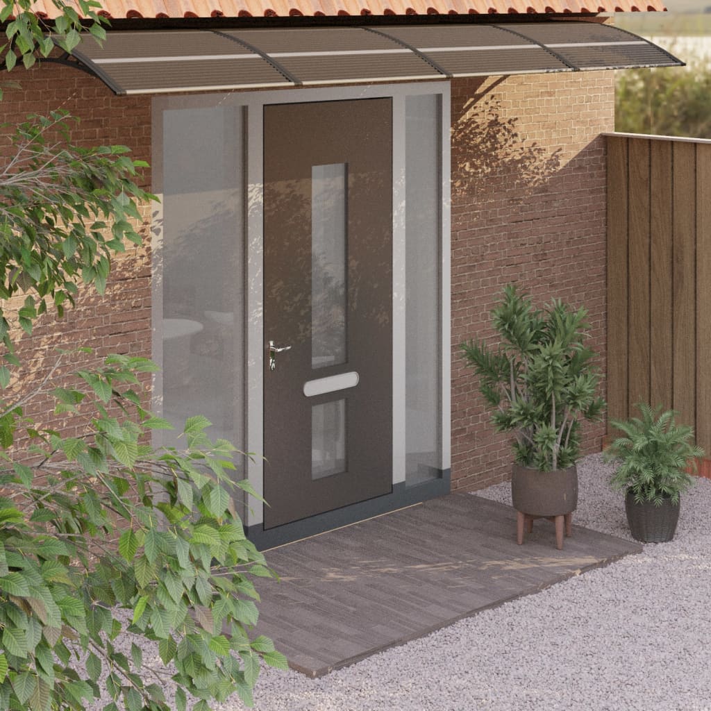 Skjermtak svart 350x75 cm polykarbonat