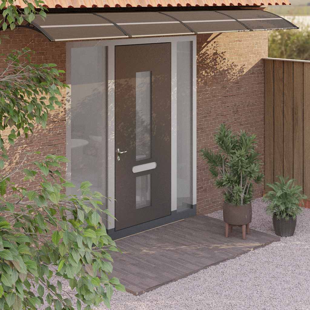 Skjermtak svart 350x75 cm polykarbonat