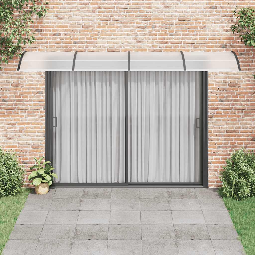 Skjermtak svart og gjennomsiktig 400x75 cm polykarbonat