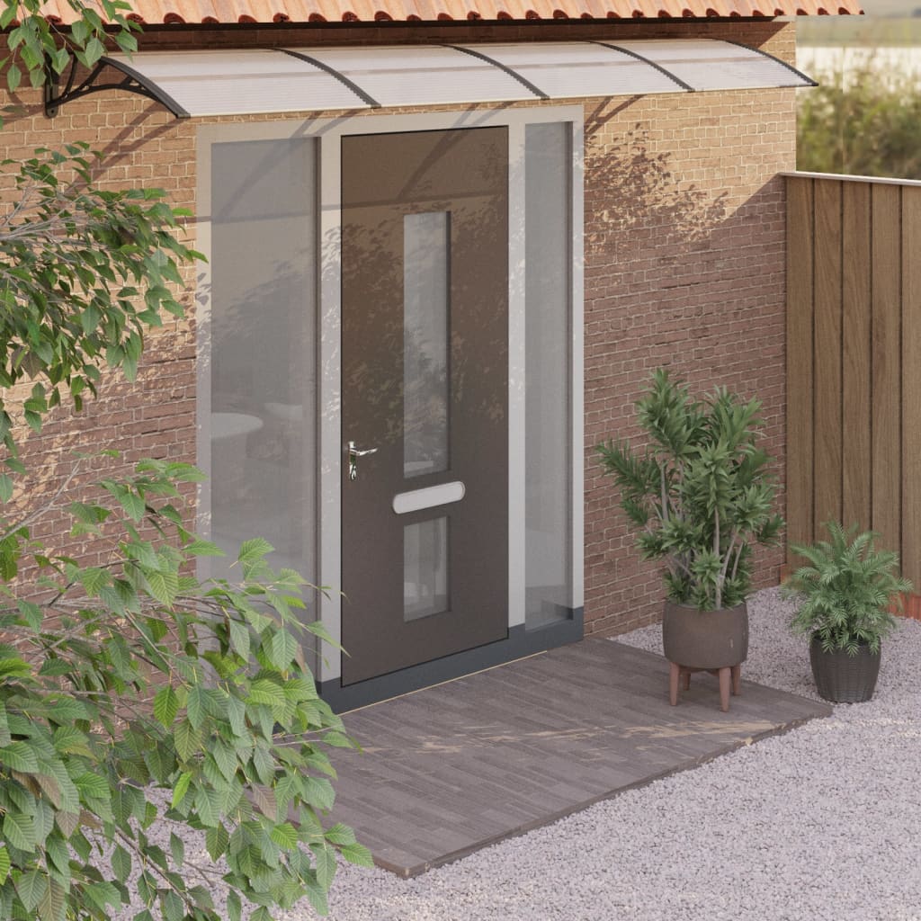 Skjermtak svart og gjennomsiktig 400x75 cm polykarbonat