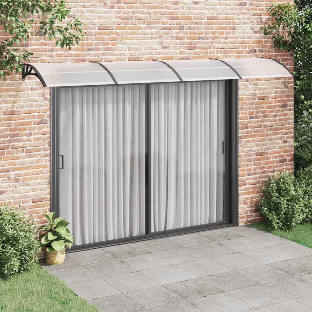 Skjermtak svart og gjennomsiktig 400x75 cm polykarbonat