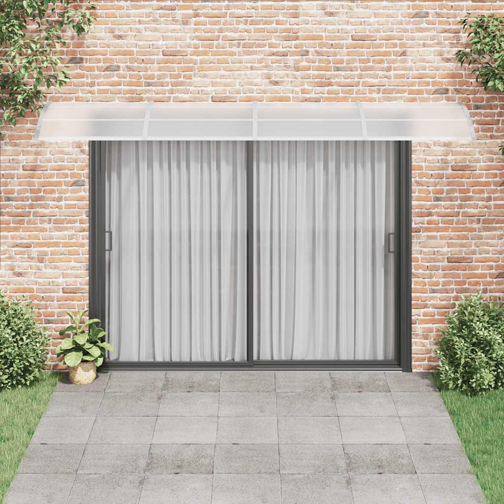 Skjermtak grå og gjennomsiktig 400x75 cm polykarbonat