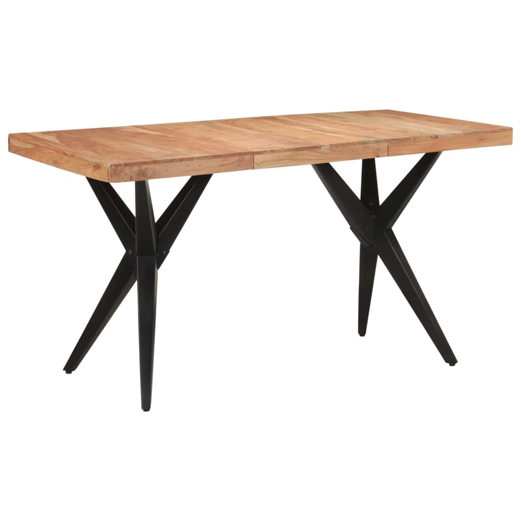 Spisebord svart 140x70x76 cm heltre akasie
