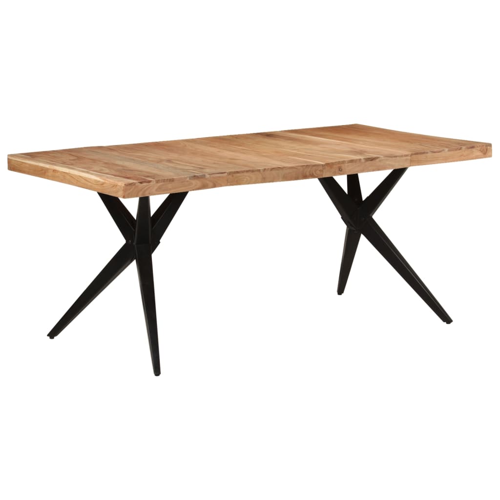 Spisebord svart 180x90x77 cm heltre akasie
