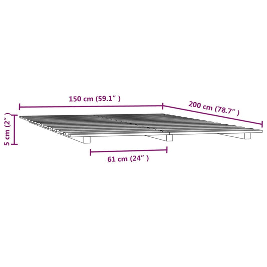Sengeramme 150x200 cm heltre furu