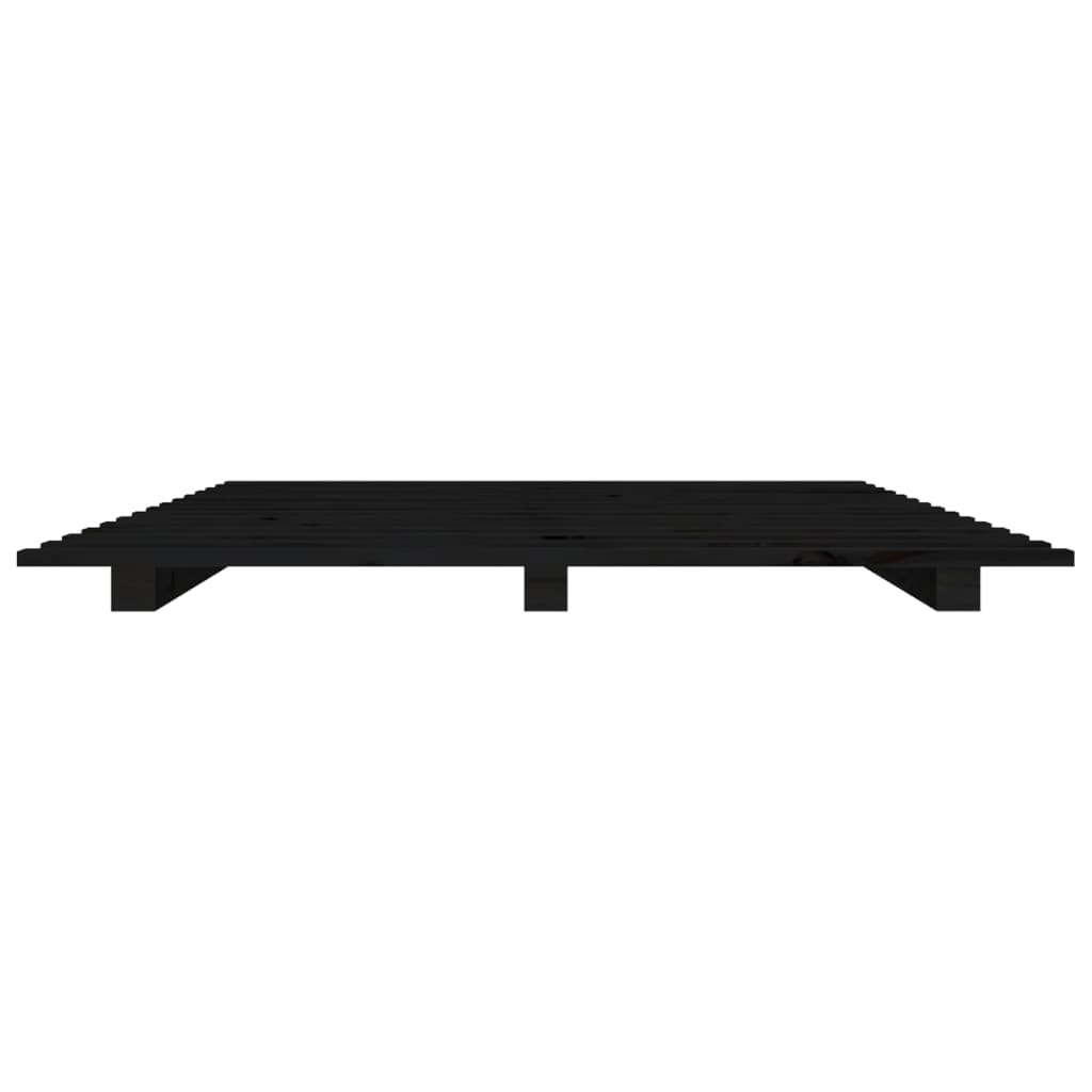 Sengeramme svart 140x190 cm heltre furu