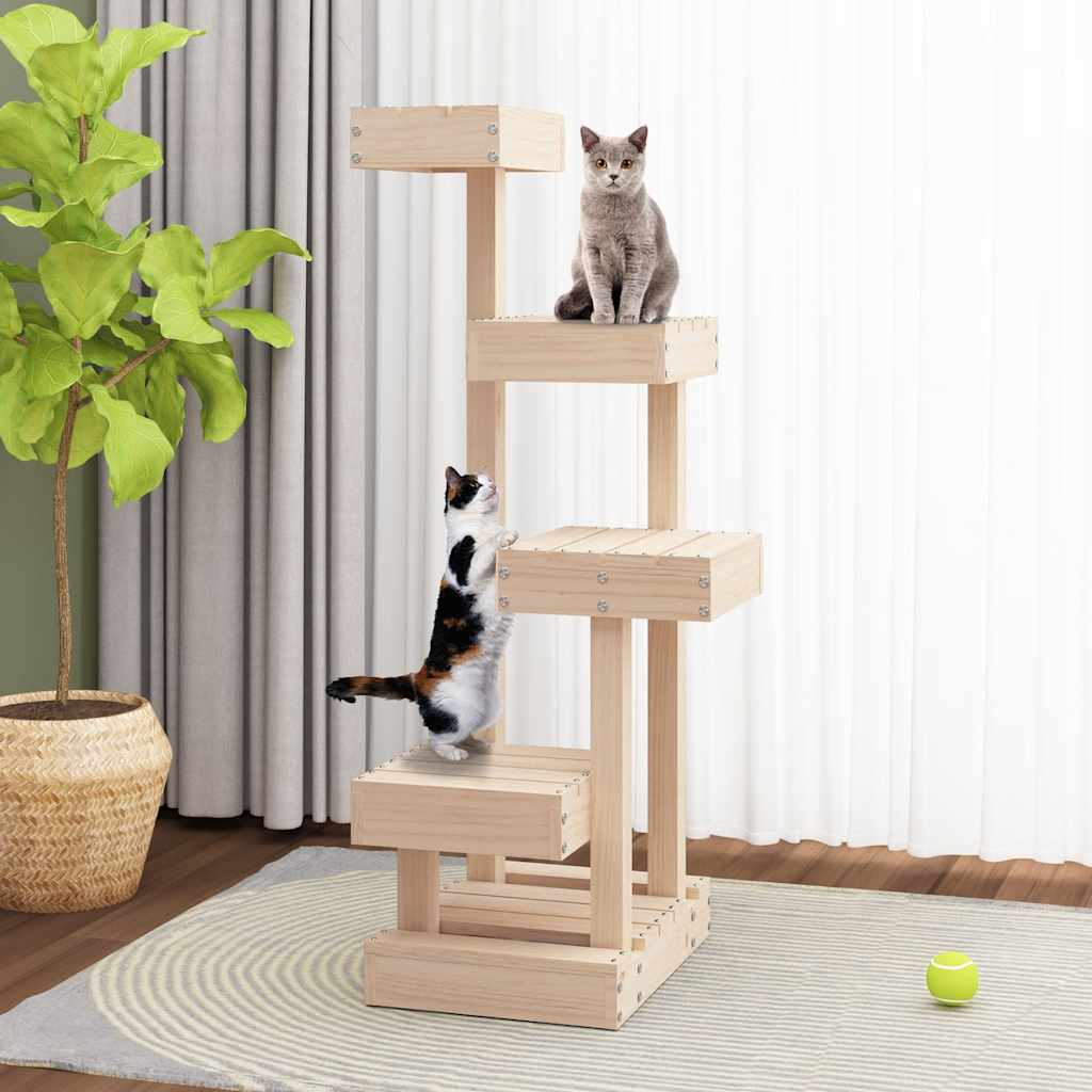 Kattetre 45,5x49x103 cm heltre furu vidaXL