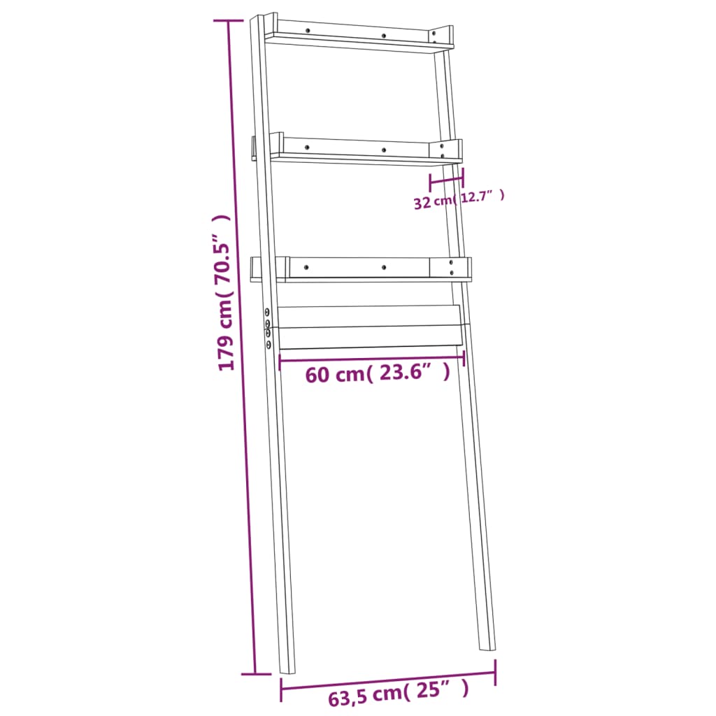 Baderomshylle 63,5x32x179 cm heltre furu