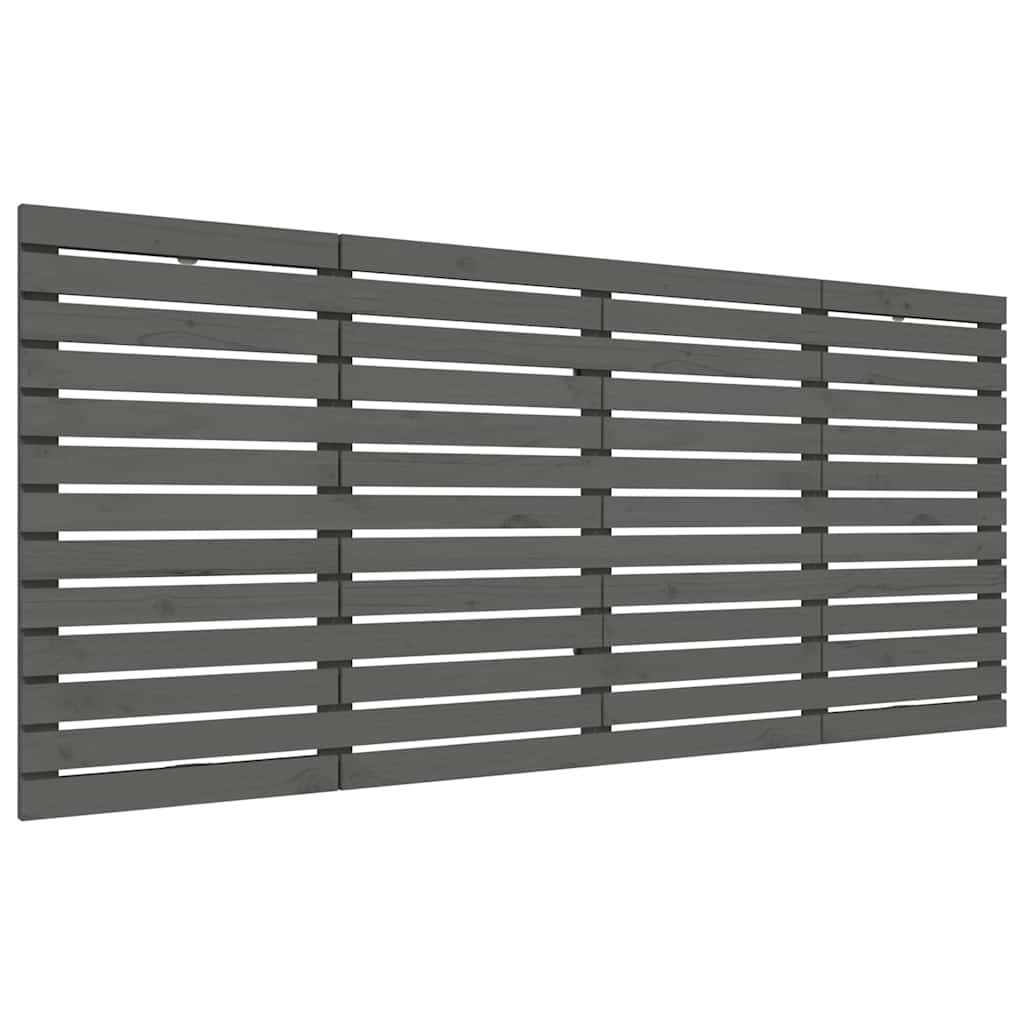 Veggmontert sengegavl grå 156x3x91,5 cm heltre furu vidaXL