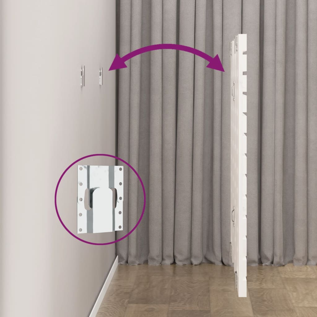 Veggmontert sengegavl hvit 166x3x91,5 cm heltre furu