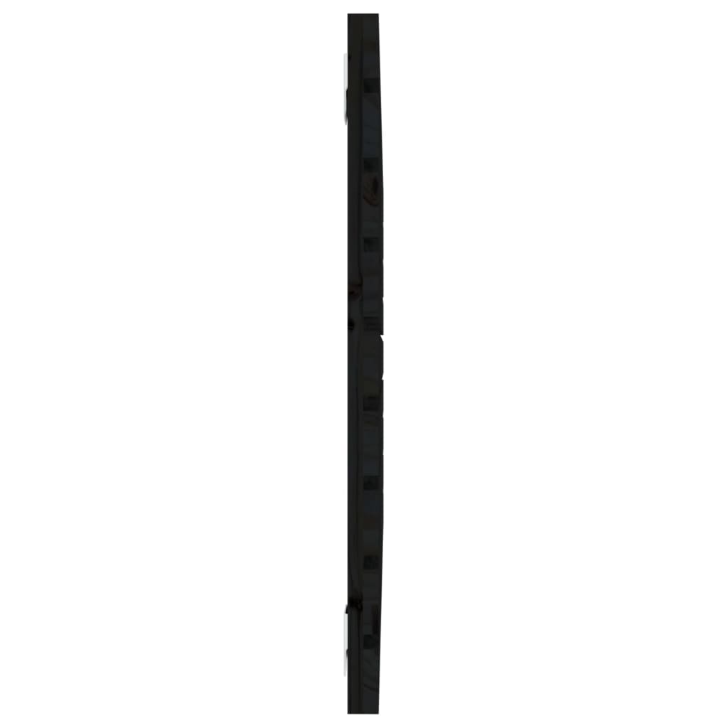 Veggmontert sengegavl svart 81x3x63 cm heltre furu