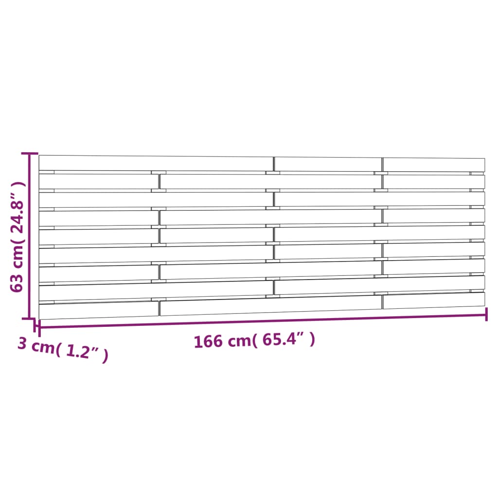 Veggmontert hodegavl 166x3x63 cm heltre furu