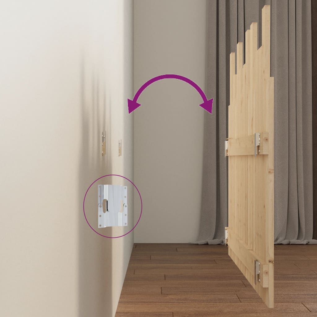 Veggmontert sengegavl 108x3x80 cm heltre furu