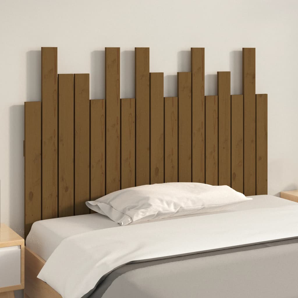 Veggmontert hodegavl honningbrun 108x3x80 cm heltre furu vidaXL