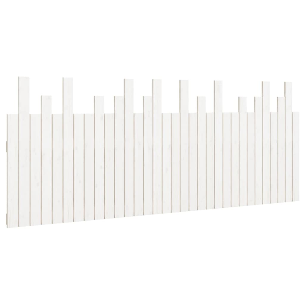 Veggmontert sengegavl hvit 204x3x80 cm heltre furu