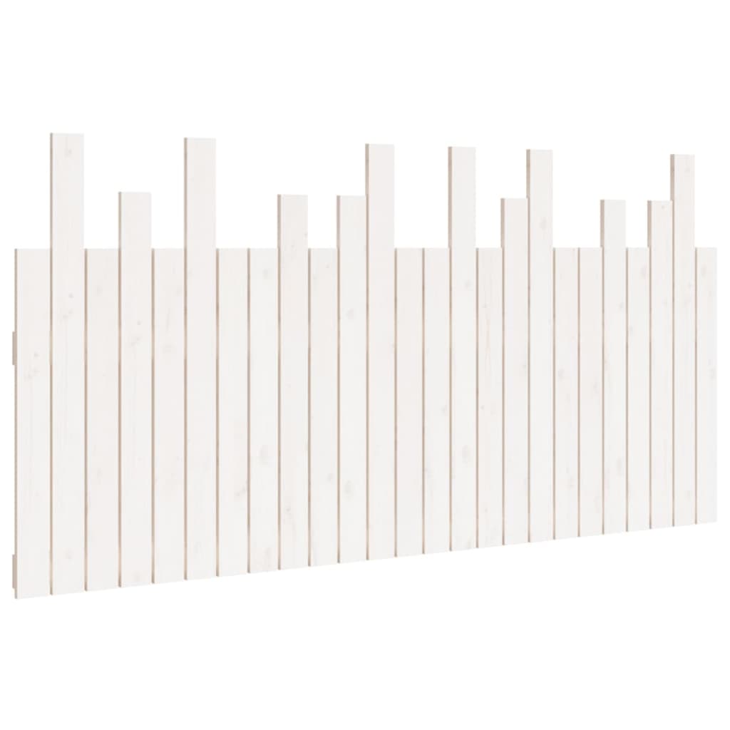 Veggmontert sengegavl hvit 159,5x3x80 cm heltre furu