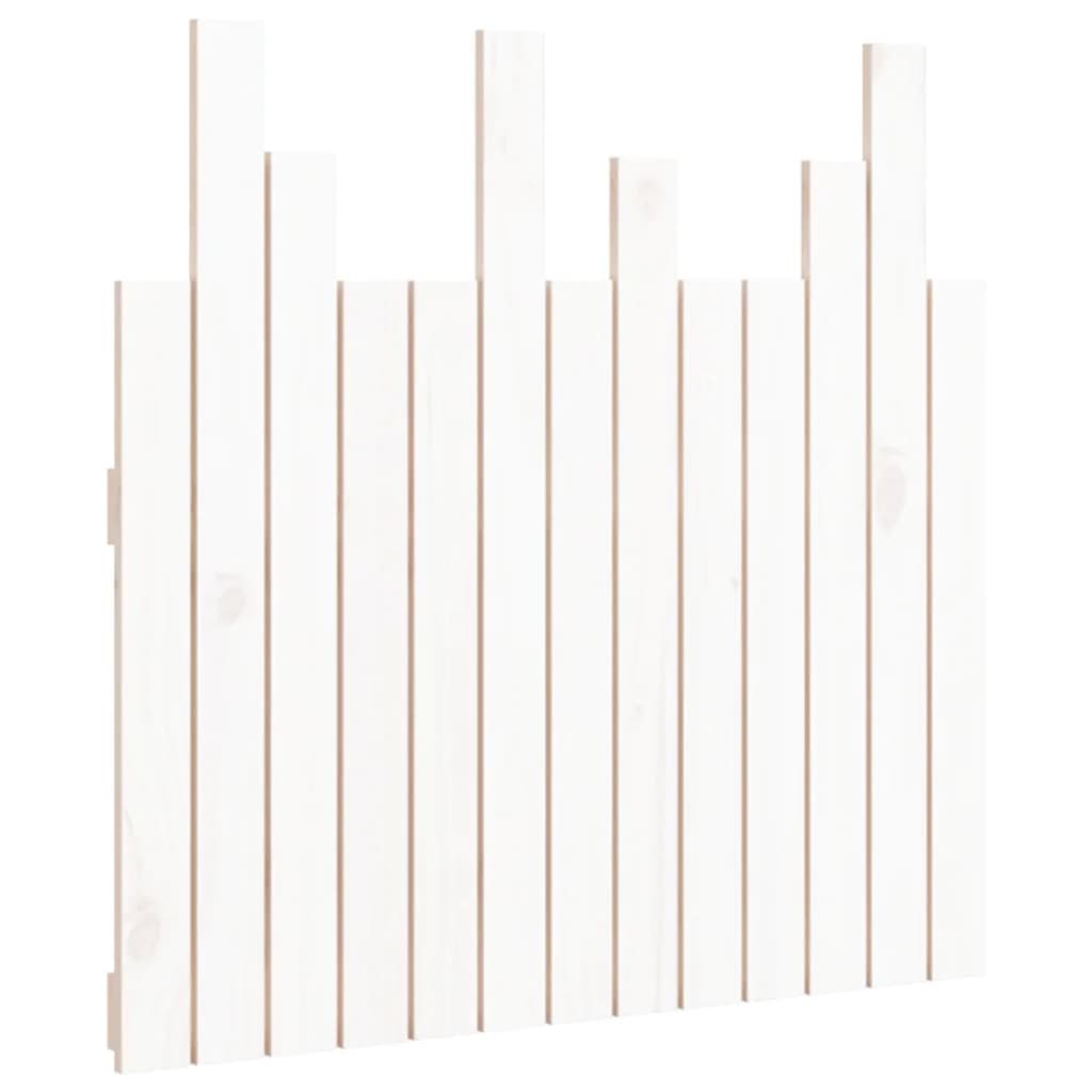 Veggmontert sengegavl hvit 82,5x3x80 cm heltre furu
