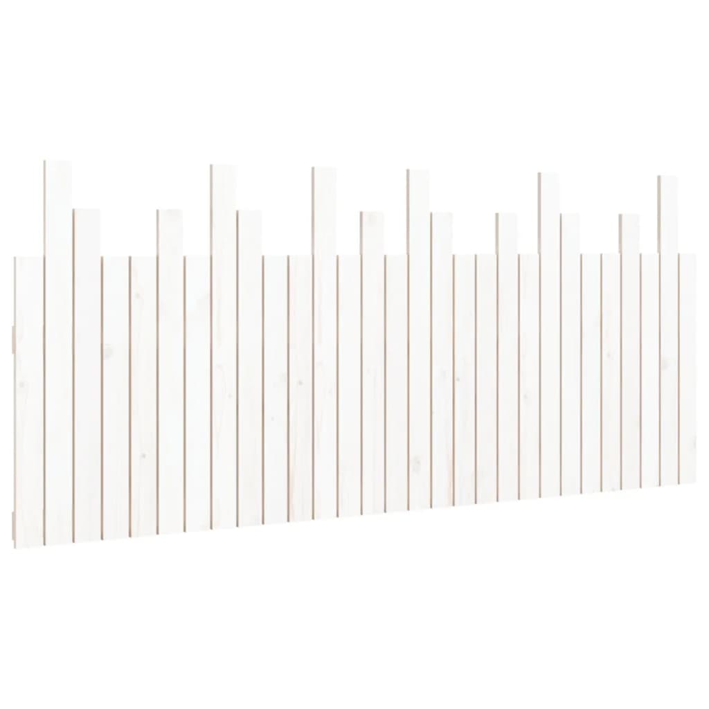 Veggmontert sengegavl hvit 185x3x80 cm heltre furu