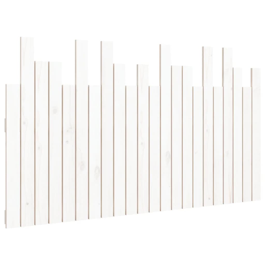 Veggmontert sengegavl hvit 140x3x80 cm heltre furu