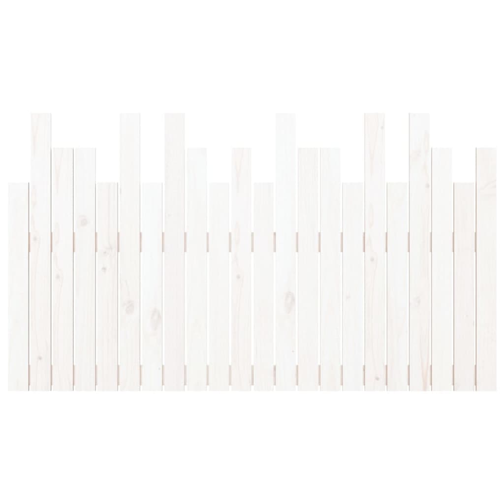 Veggmontert sengegavl hvit 140x3x80 cm heltre furu