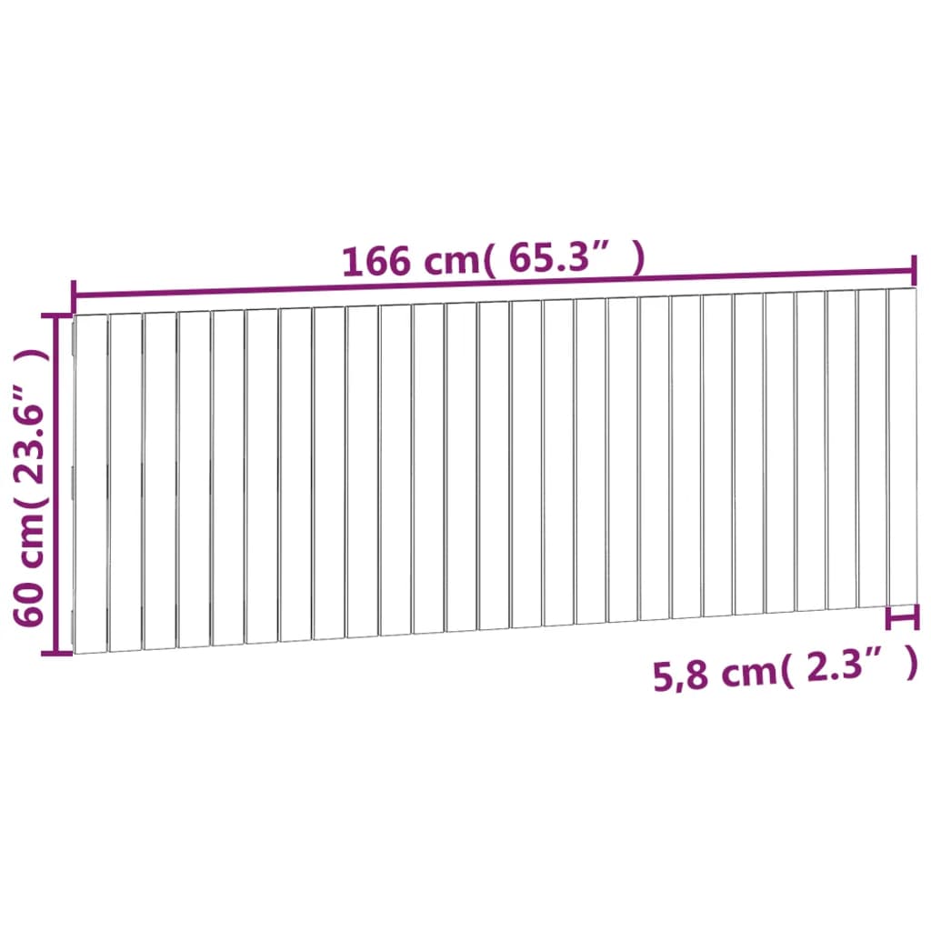 Veggmontert hodegavl 166x3x60 cm heltre furu