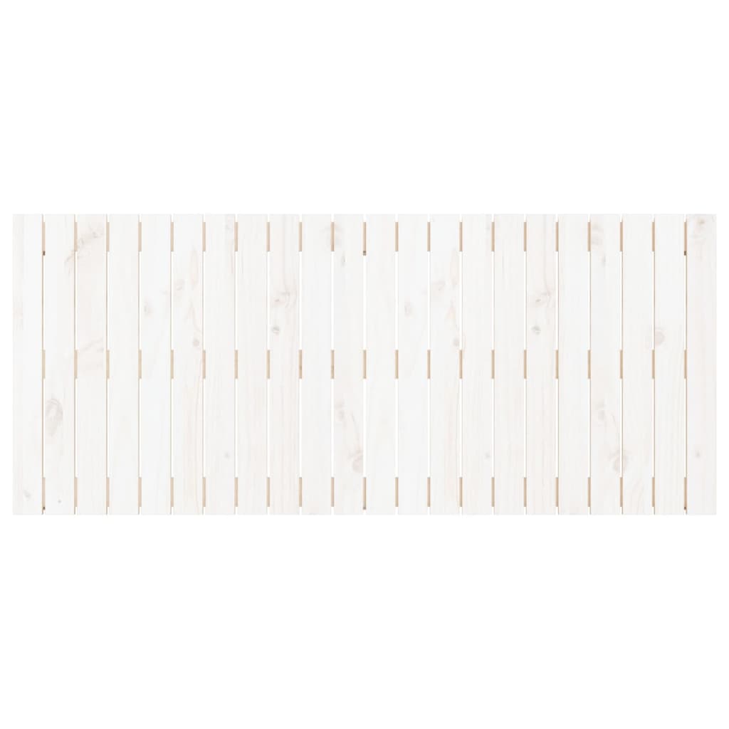 Veggmontert sengegavl hvit 140x3x60 cm heltre furu