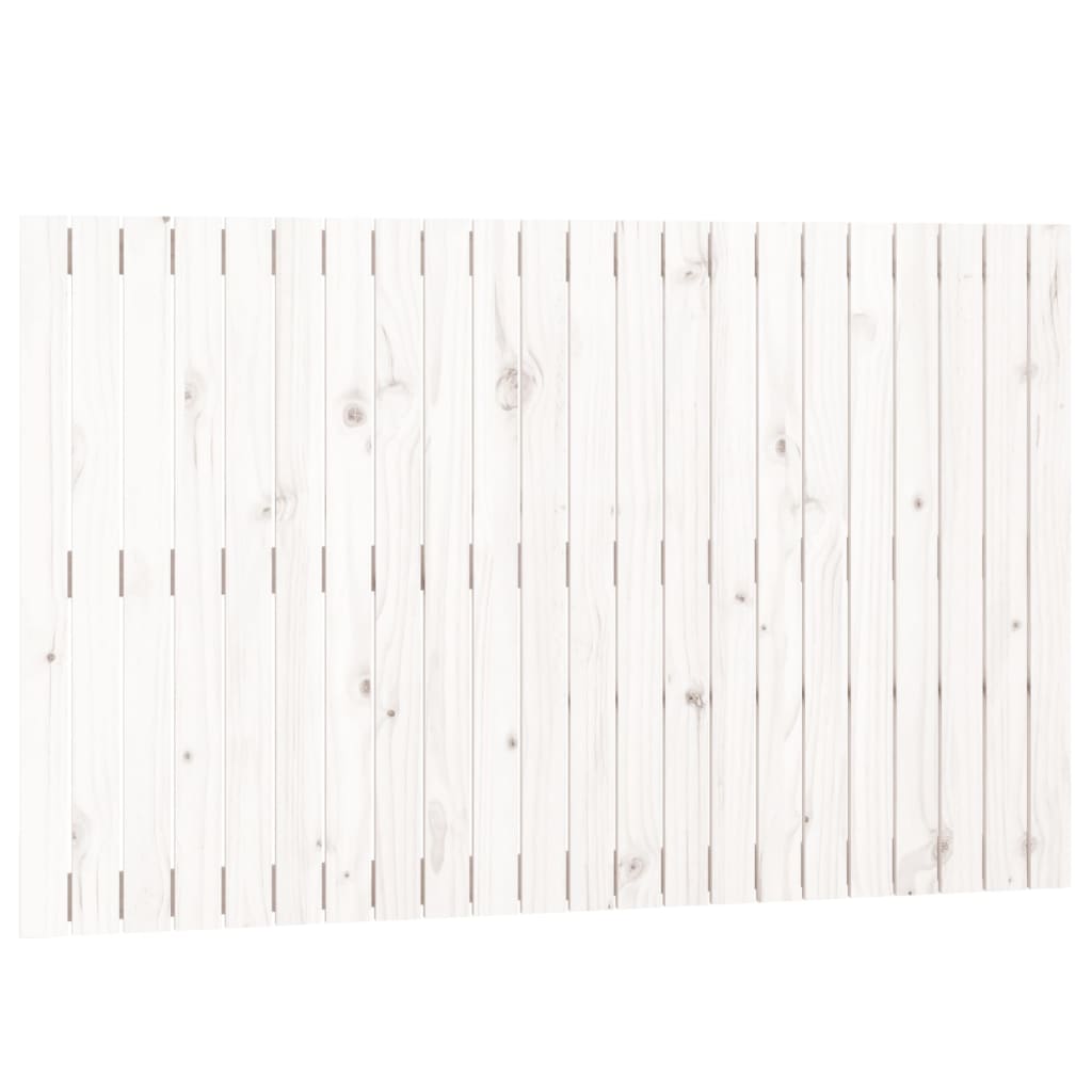 Veggmontert sengegavl hvit 140x3x90 cm heltre furu