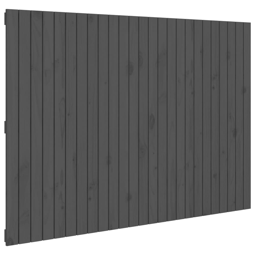 Veggmontert sengegavl grå 159,5x3x110 cm heltre furu vidaXL