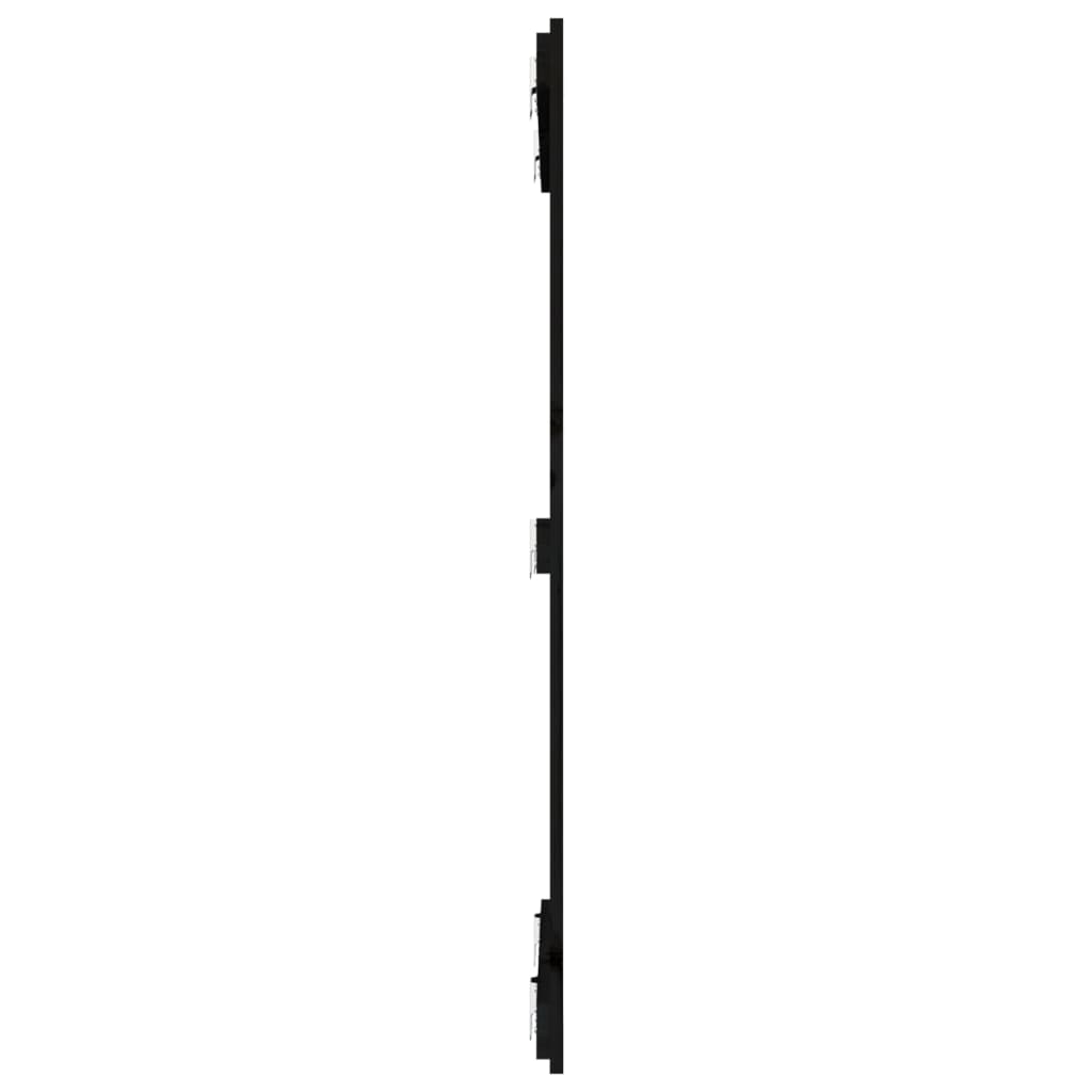 Veggmontert sengegavl svart 82,5x3x110 cm heltre furu