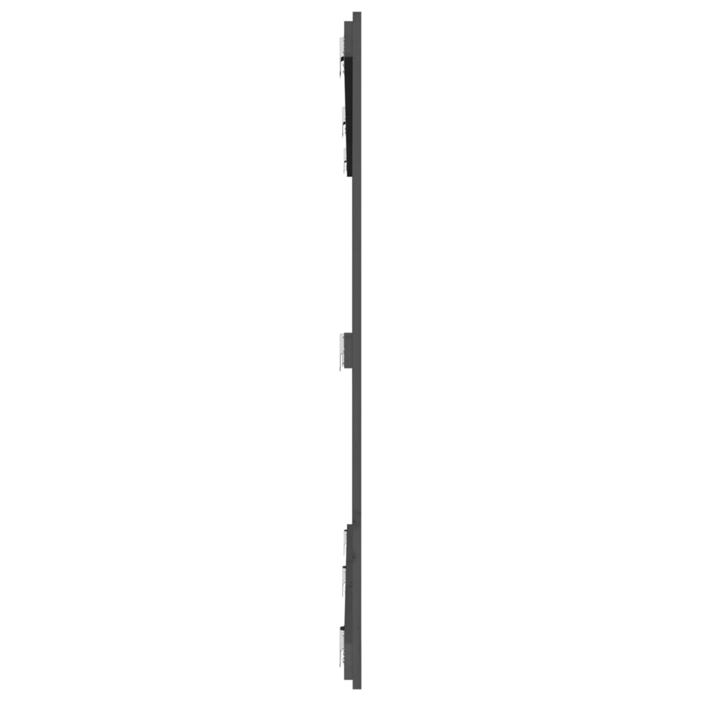 Veggmontert sengegavl grå 185x3x110 cm heltre furu