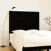 Veggmontert sengegavl svart 140x3x110 cm heltre furu