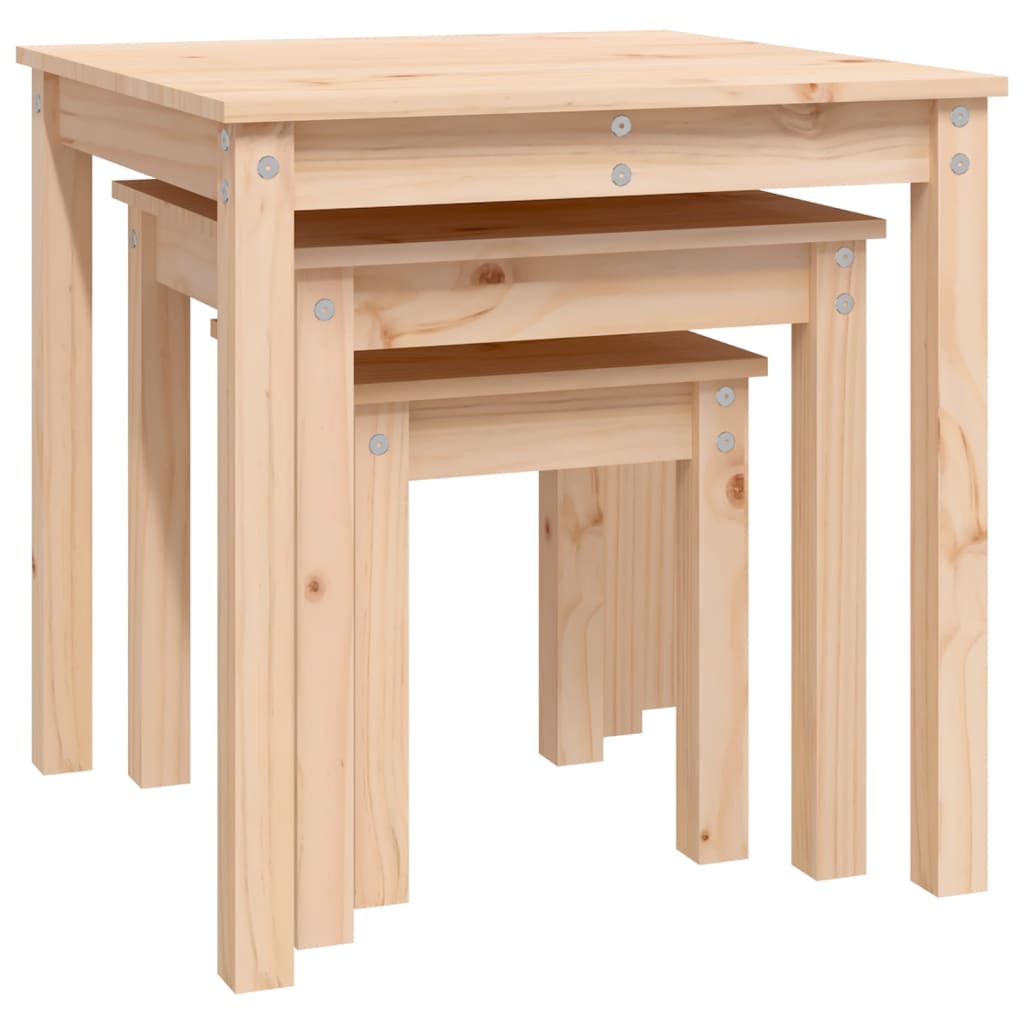 Stablebord 3 stk heltre furu