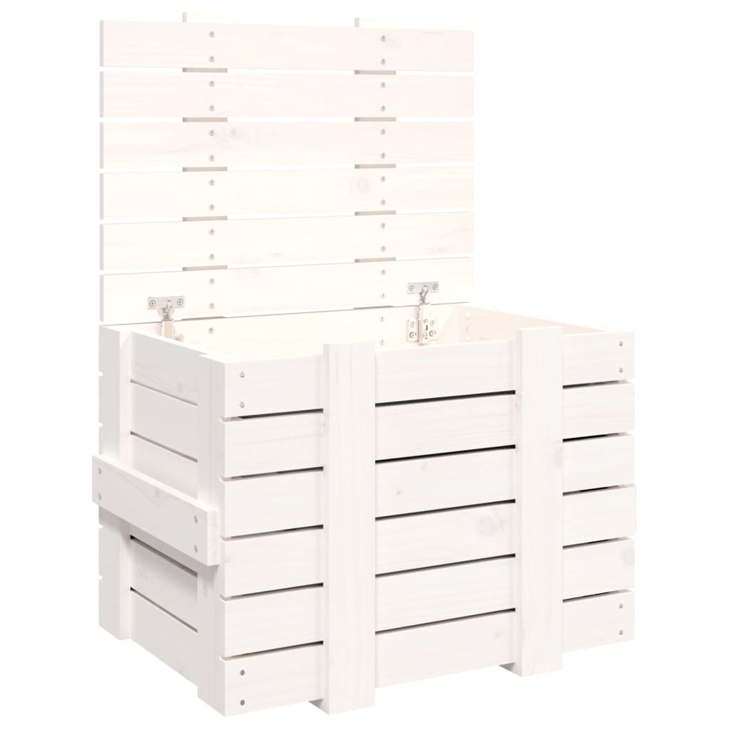 Putekasse hvit 58x40,5x42 cm heltre furu