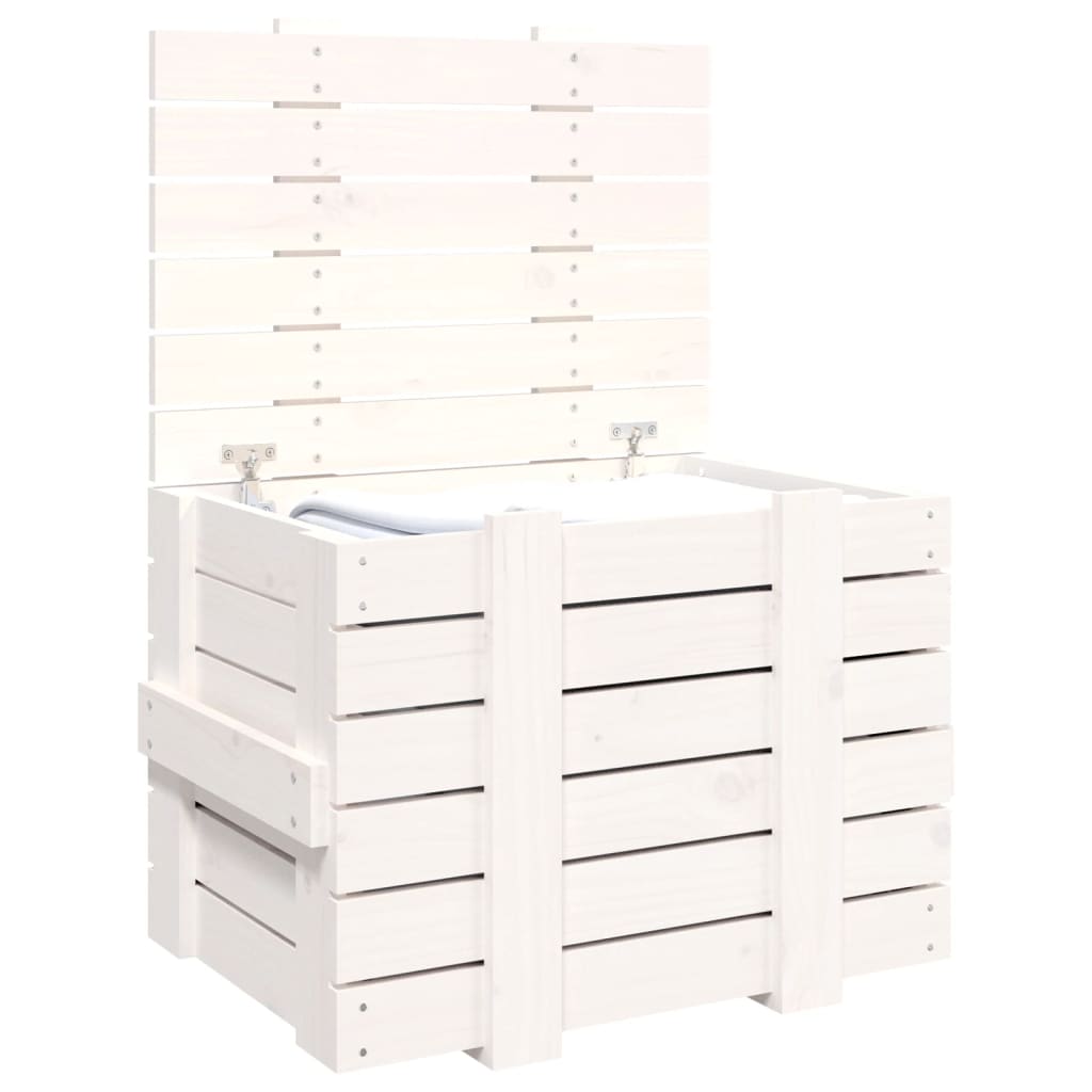 Putekasse hvit 58x40,5x42 cm heltre furu