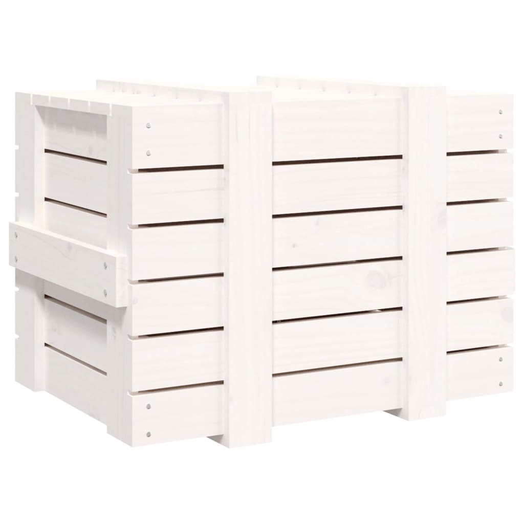 Putekasse hvit 58x40,5x42 cm heltre furu