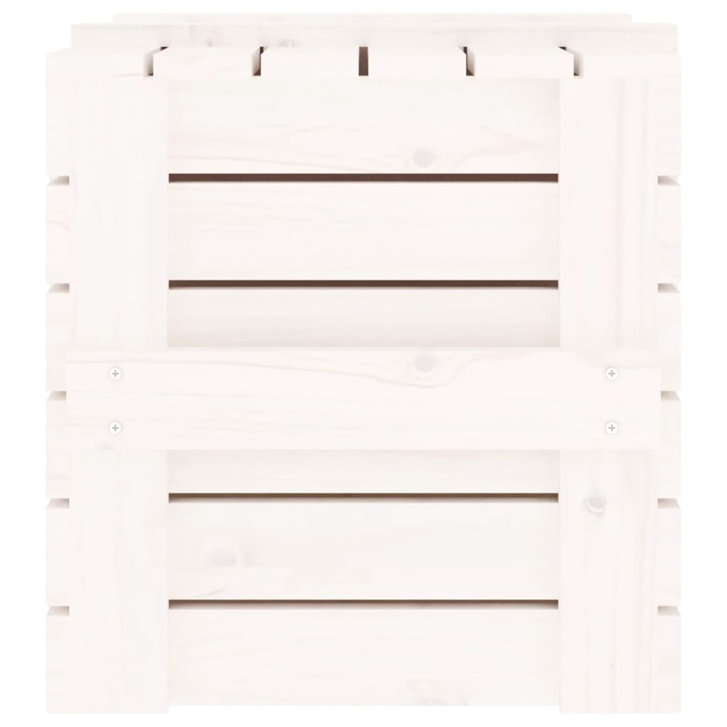 Putekasse hvit 58x40,5x42 cm heltre furu