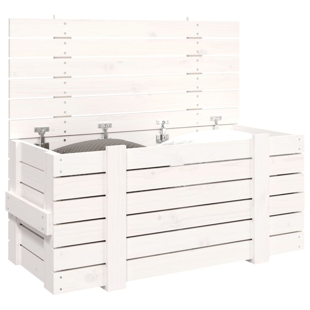 Putekasse hvit 91x40,5x42 cm heltre furu