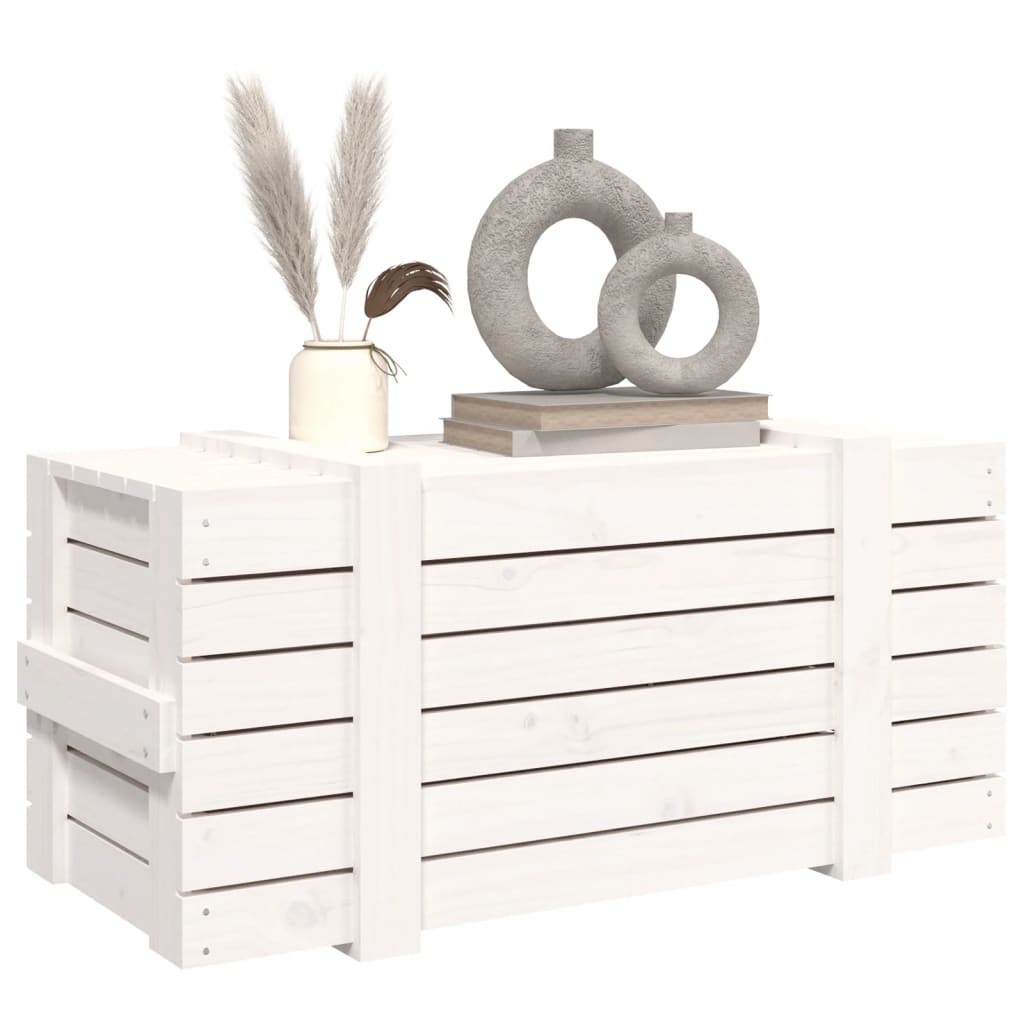 Putekasse hvit 91x40,5x42 cm heltre furu
