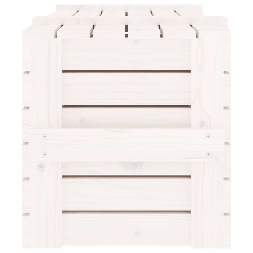 Putekasse hvit 91x40,5x42 cm heltre furu