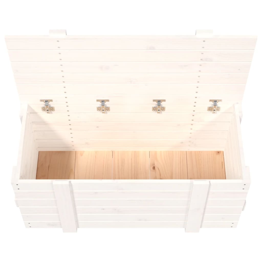Putekasse hvit 91x40,5x42 cm heltre furu